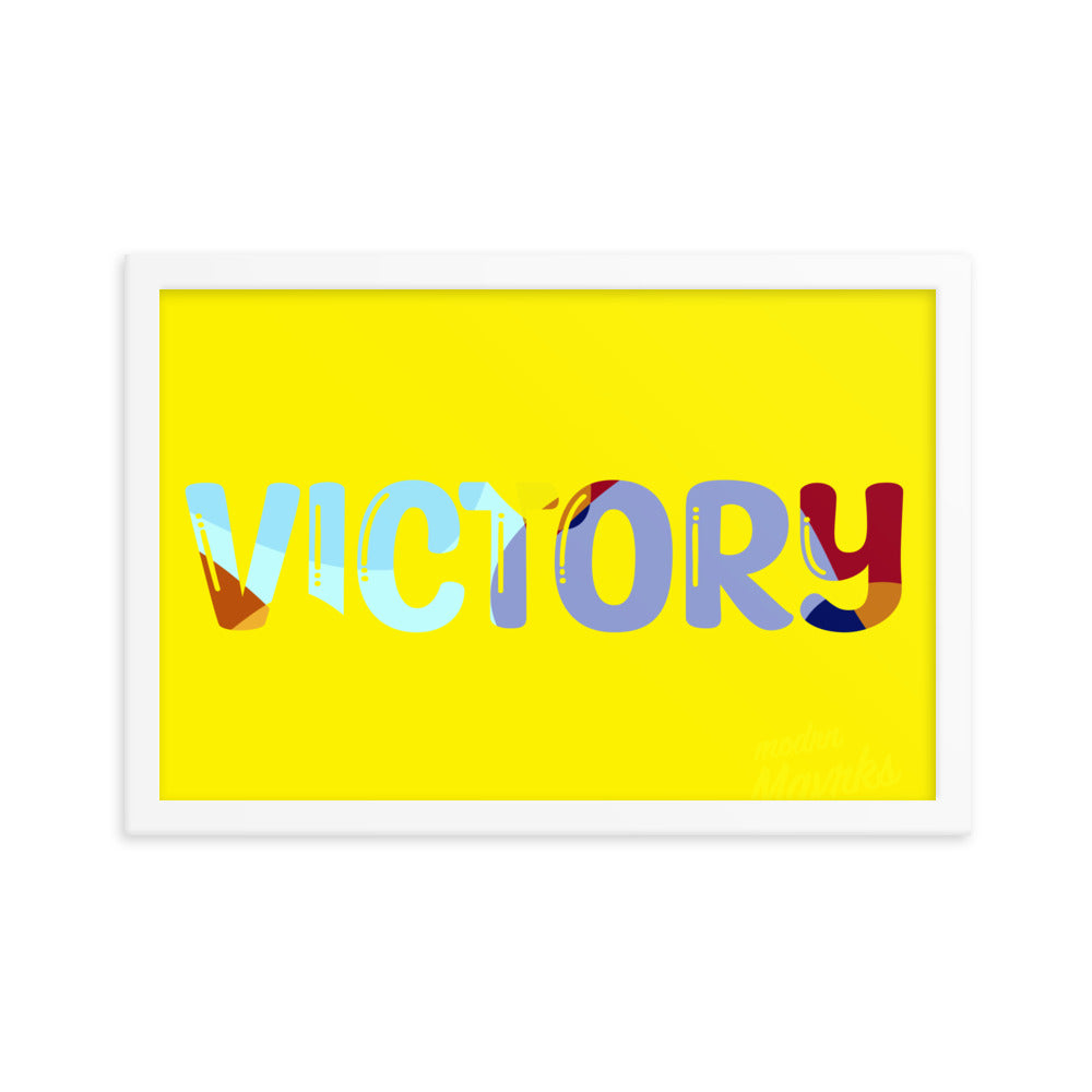Victory (yellow) print Framed photo paper poster image 8