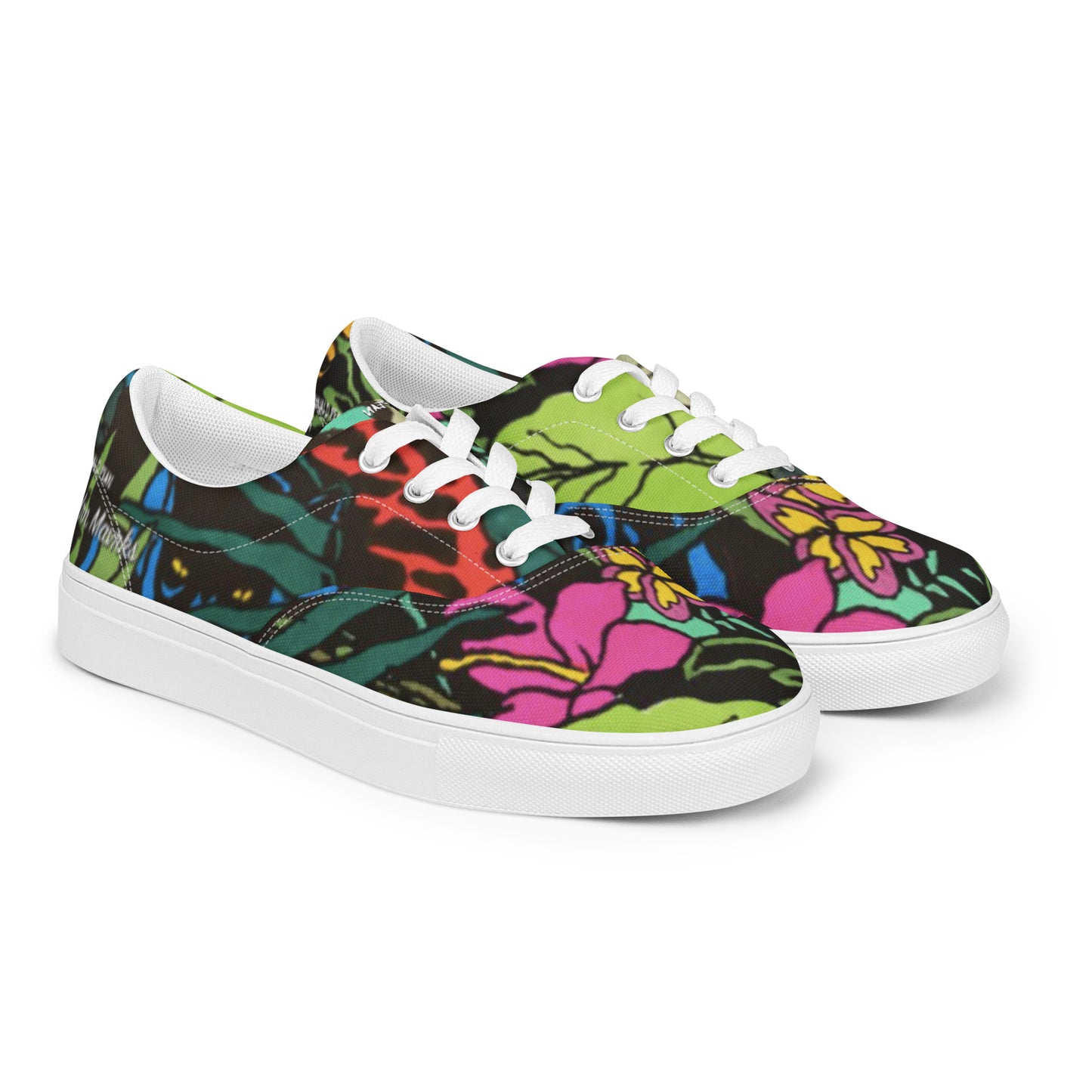 Reginald Pean for modrn Mavrks Panther in the Jungle Men’s lace-up canvas shoes image 2