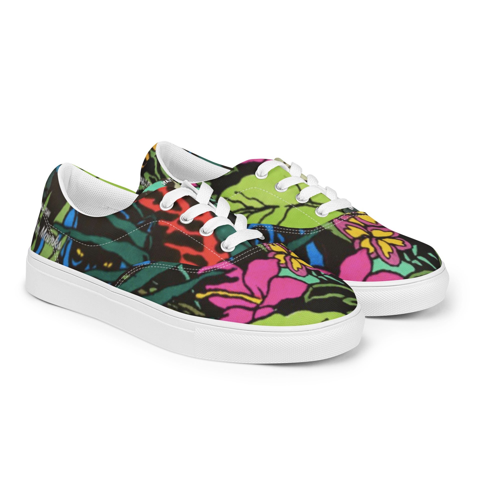 Reginald Pean for modrn Mavrks Panther in the Jungle Men’s lace-up canvas shoes image 2