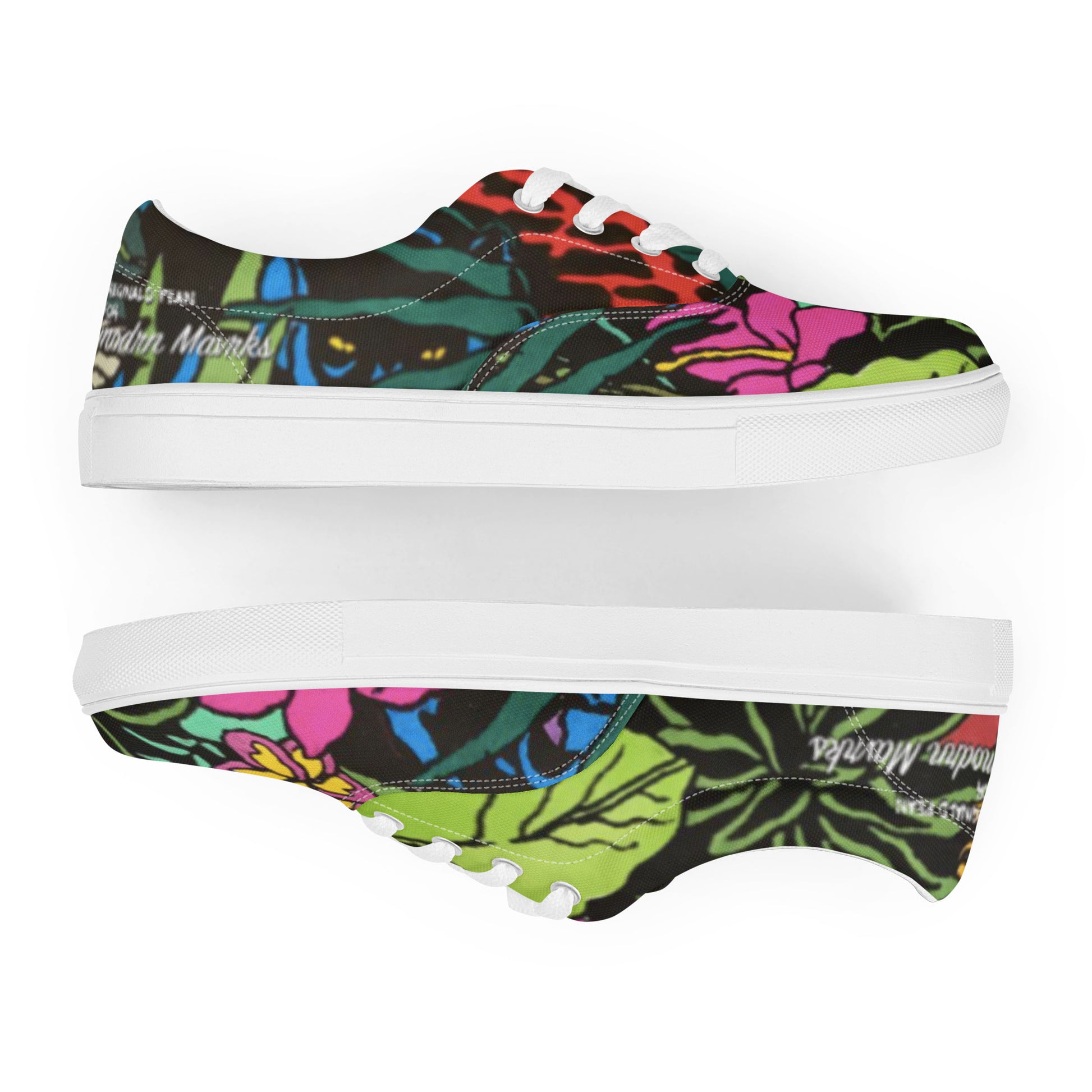 Reginald Pean for modrn Mavrks Panther in the Jungle Men’s lace-up canvas shoes image 6