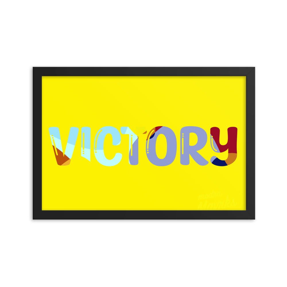 Victory (yellow) print Framed photo paper poster image 2