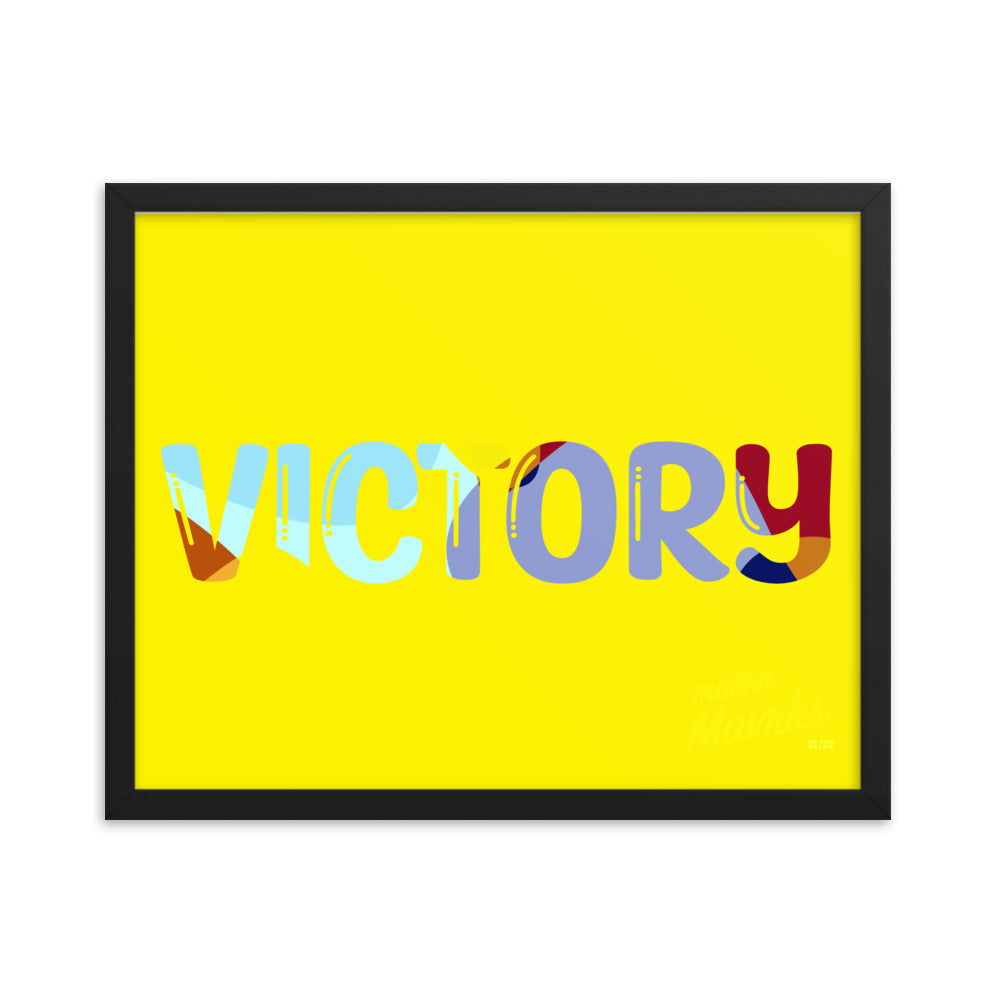 Victory (yellow) print Framed photo paper poster image 3