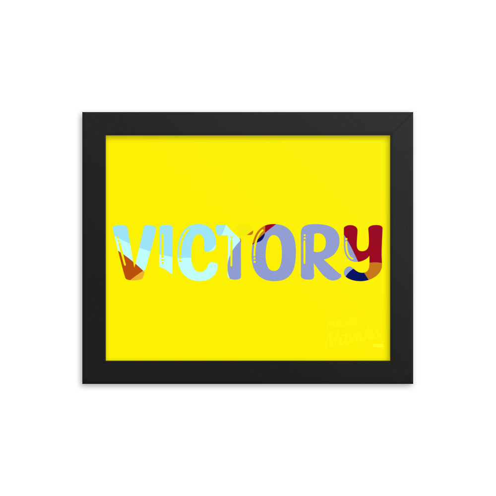 Victory (yellow) print Framed photo paper poster image 0