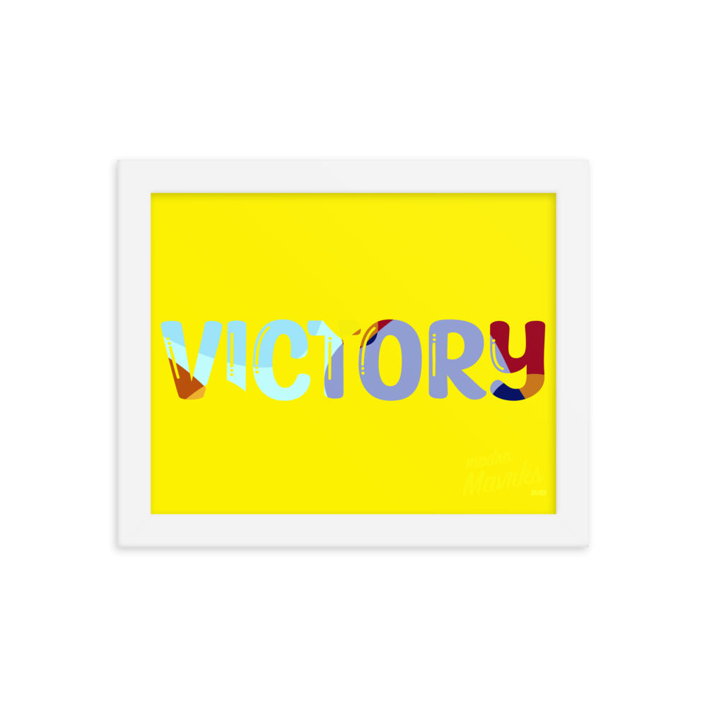 Victory (yellow) print Framed photo paper poster image 6