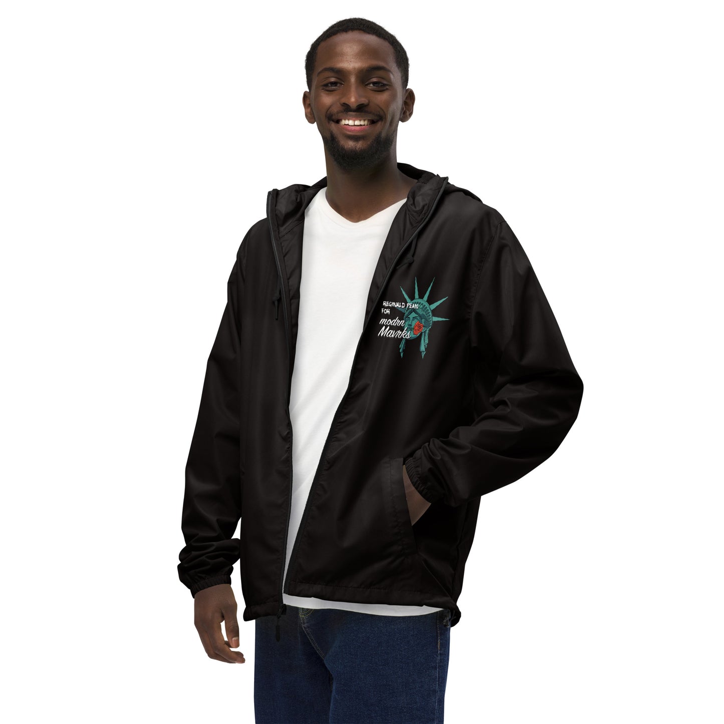 Reginald Pean for modrn Mavrks Unisex lightweight zip up windbreaker image 2
