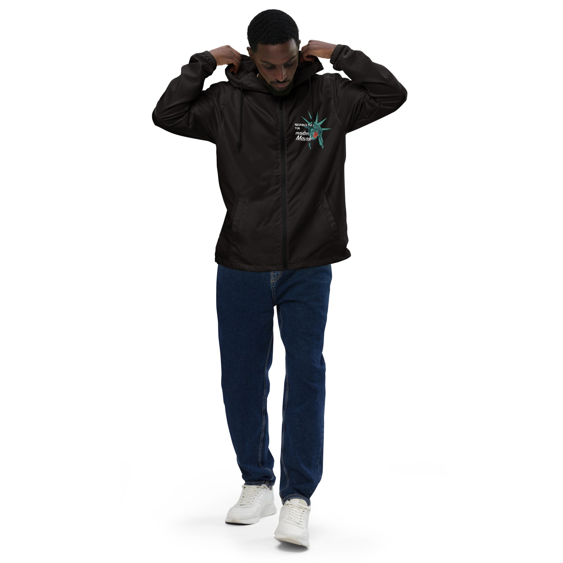Reginald Pean for modrn Mavrks Unisex lightweight zip up windbreaker image 5