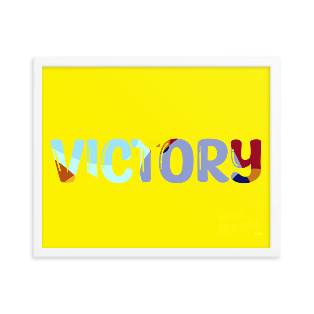 Victory (yellow) print Framed photo paper poster image 9